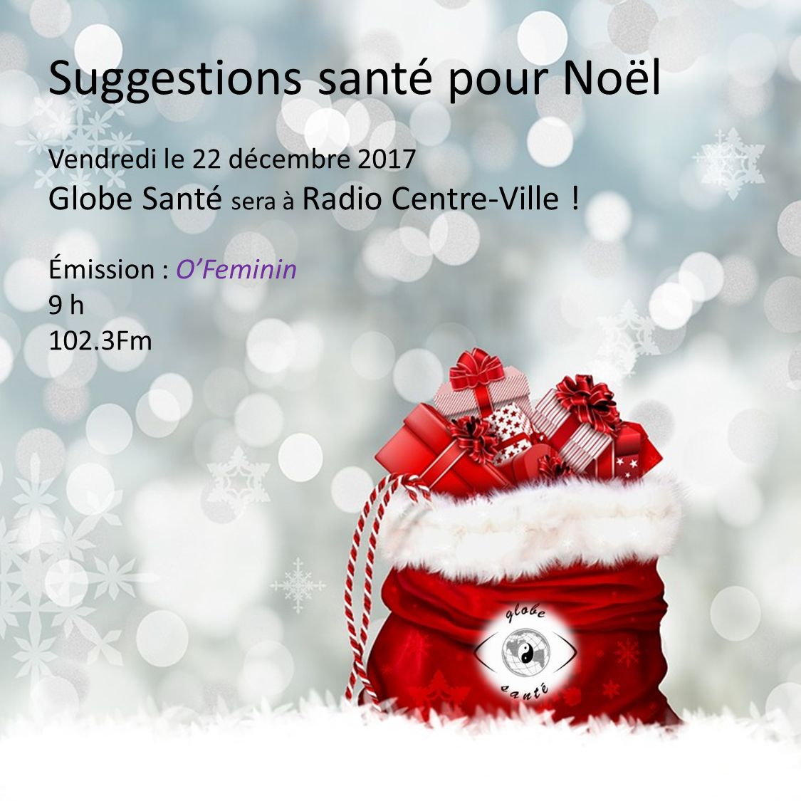 Noël,radio, Globe Santé, massage, Montréal